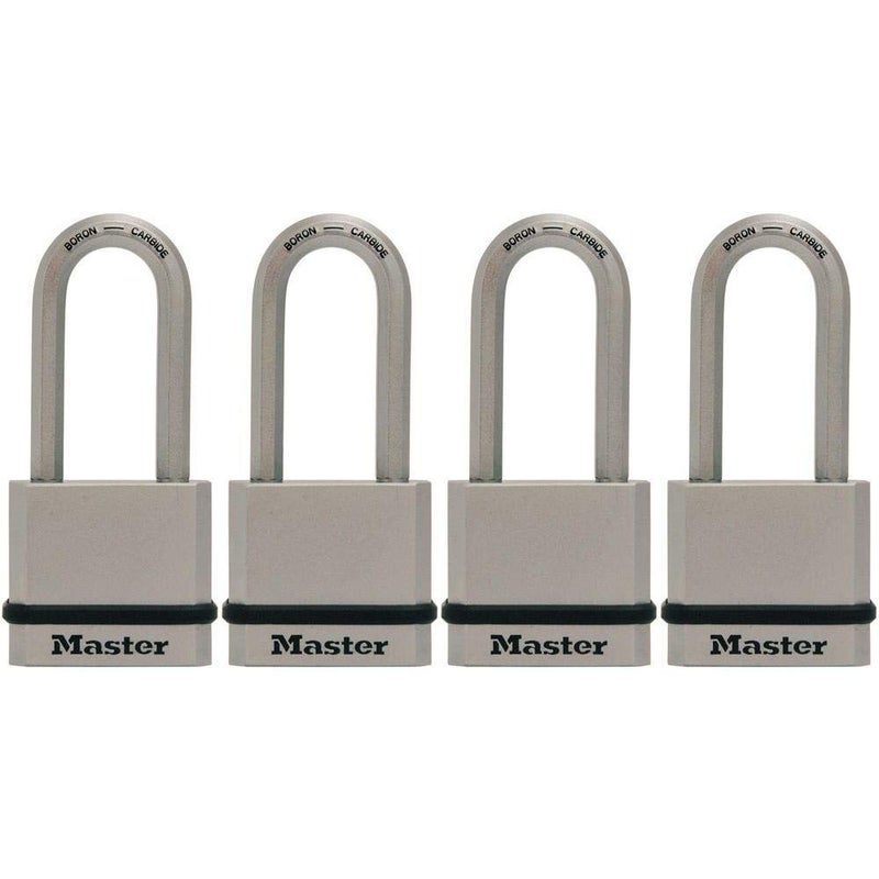 Master Lock M530XQLH Magnum Solid Steel Keyed Alike Padlocks, 1-3/4 in. Wide, 4 Pack Keyed-Alike - Image 1